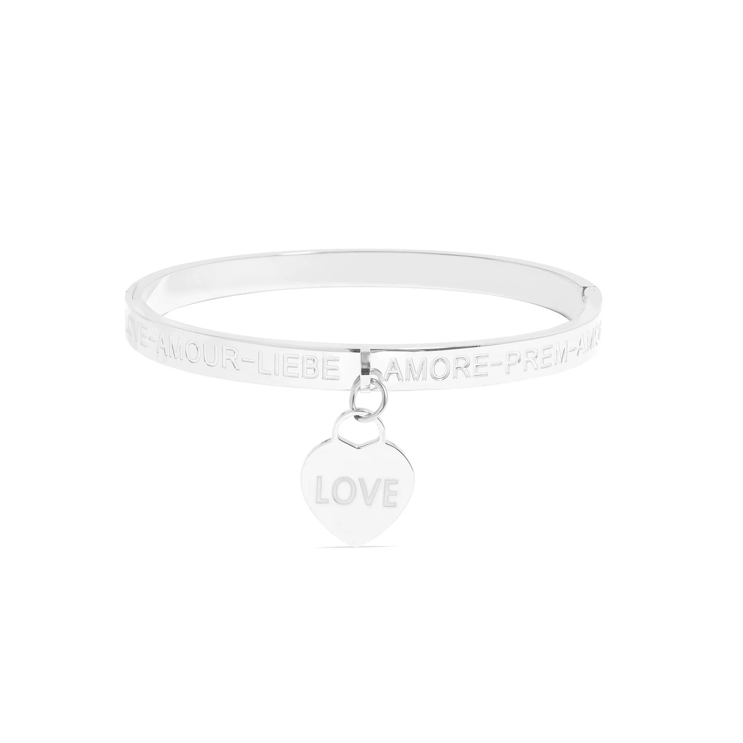 Gold PVD S Stainless Steel Love Languages Heart