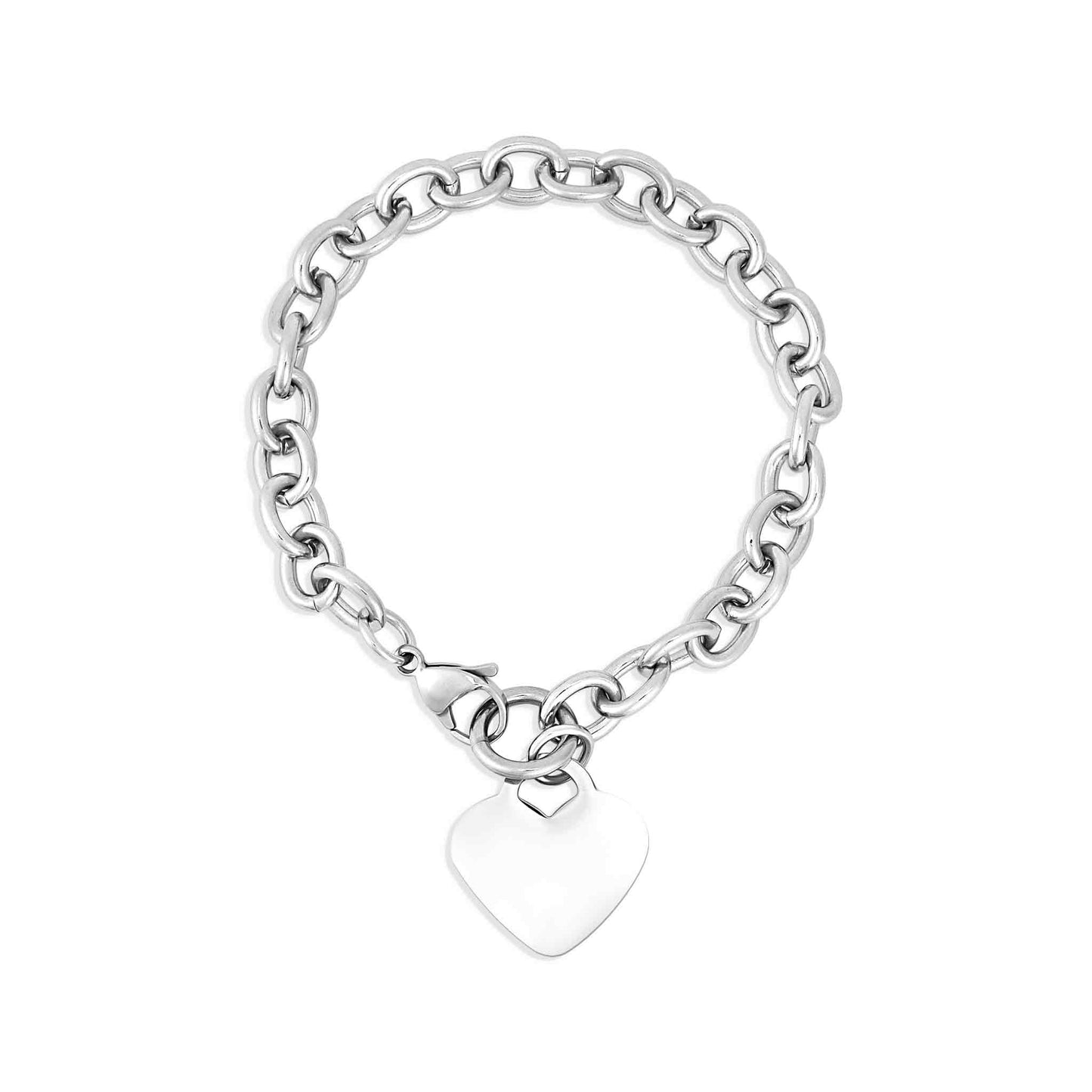 Stainless Steel Blank Heart Bracelet