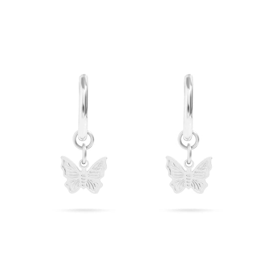 Gold PVD Stainless Steel Butterfly Huggie Earrings