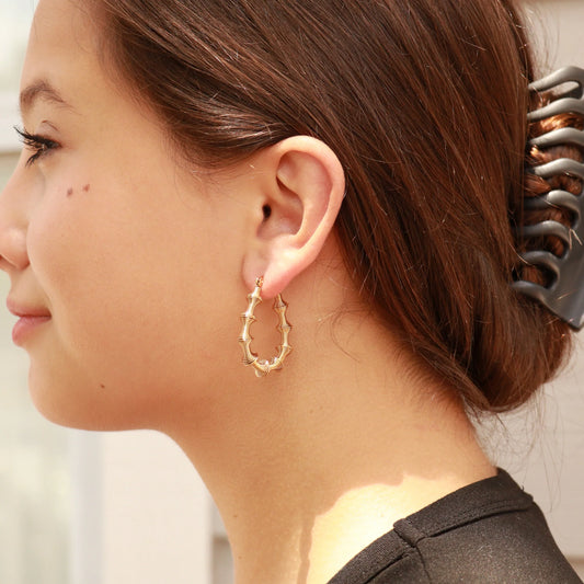 Gold PVD Stainless Steel Statement Hoop Earrings