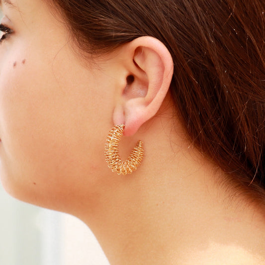 Gold PVD Stainless Steel Statement Hoop Earrings